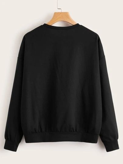Varsity Sweatshirt Red Text (Black)