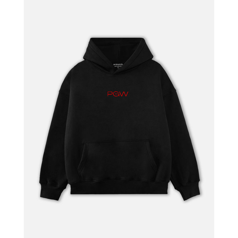 PGW Originals Black Hoodie (Red)