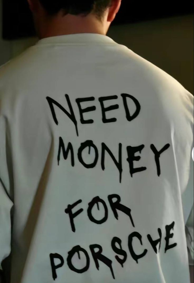 Need Money For Porsche Tee White