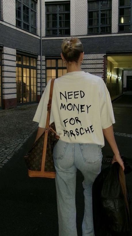 Need Money For Porsche Tee White